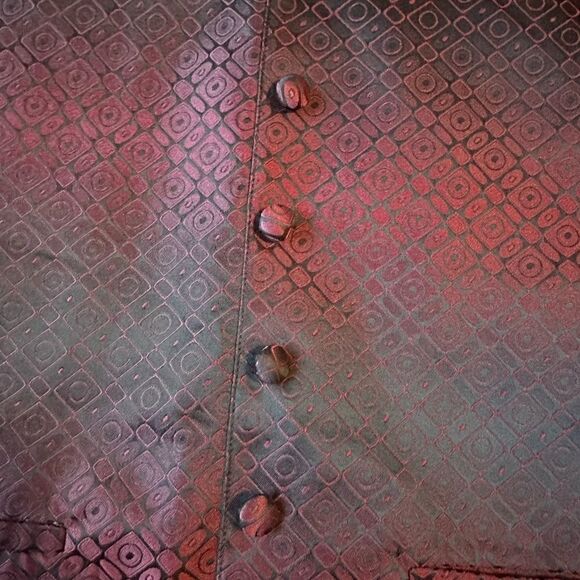 Phillip Stewart tux vest ombré. Maroon- geometric shapes - - Picture 4 of 4